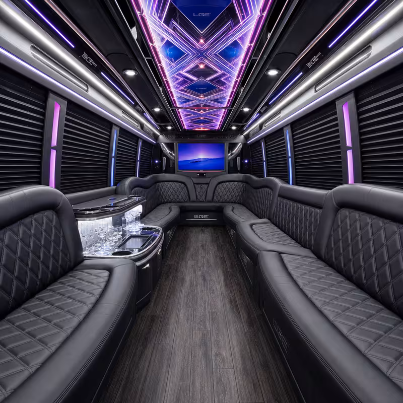 15 Passenger Party Bus Interior
