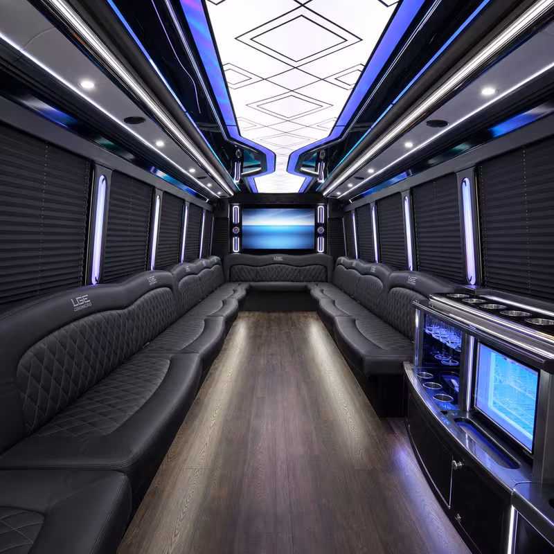 20 Passenger Party Bus Interior