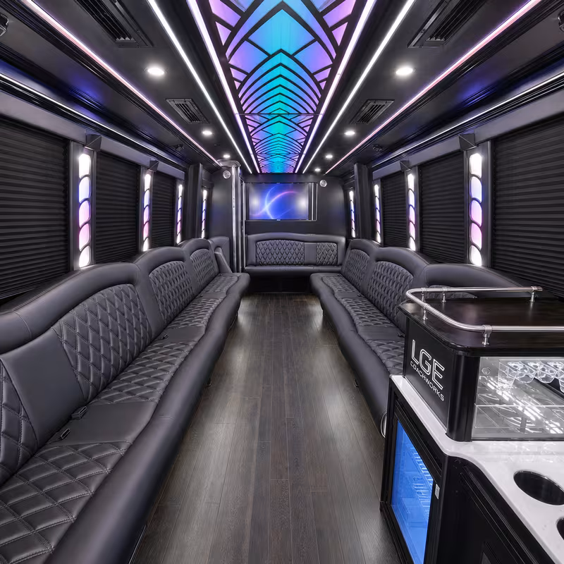 25 Passenger Party Bus Interior