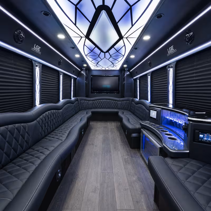28 Passenger Party Bus Interior