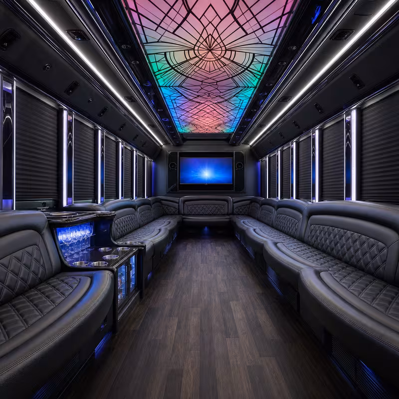 28 Passenger Party Bus Interior