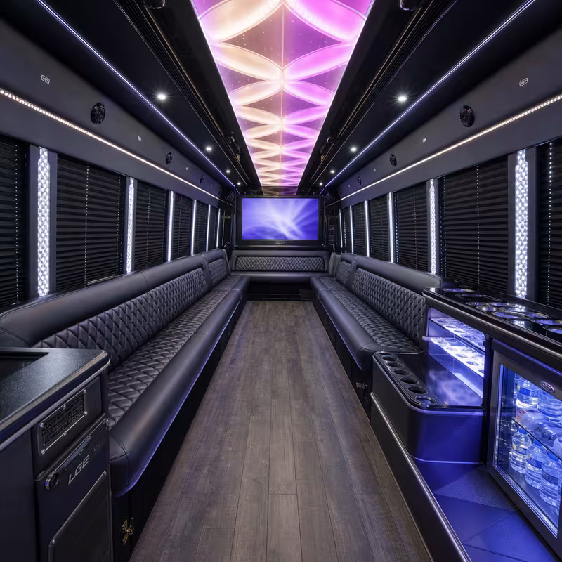 30 Passenger Party Bus Interior