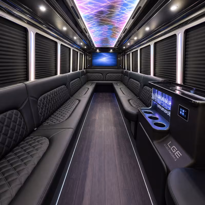 30 Passenger Party Bus Interior