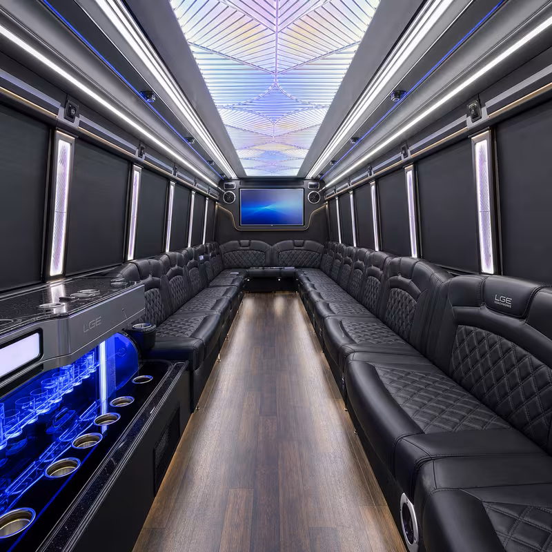 40 Passenger Party Bus Interior