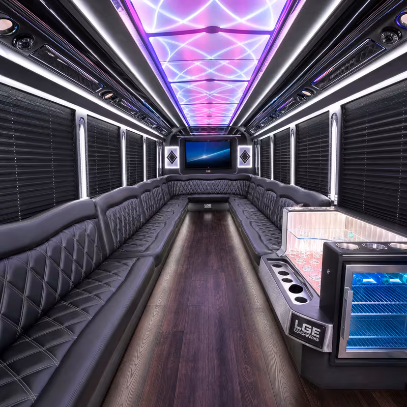 40 Passenger Party Bus Interior