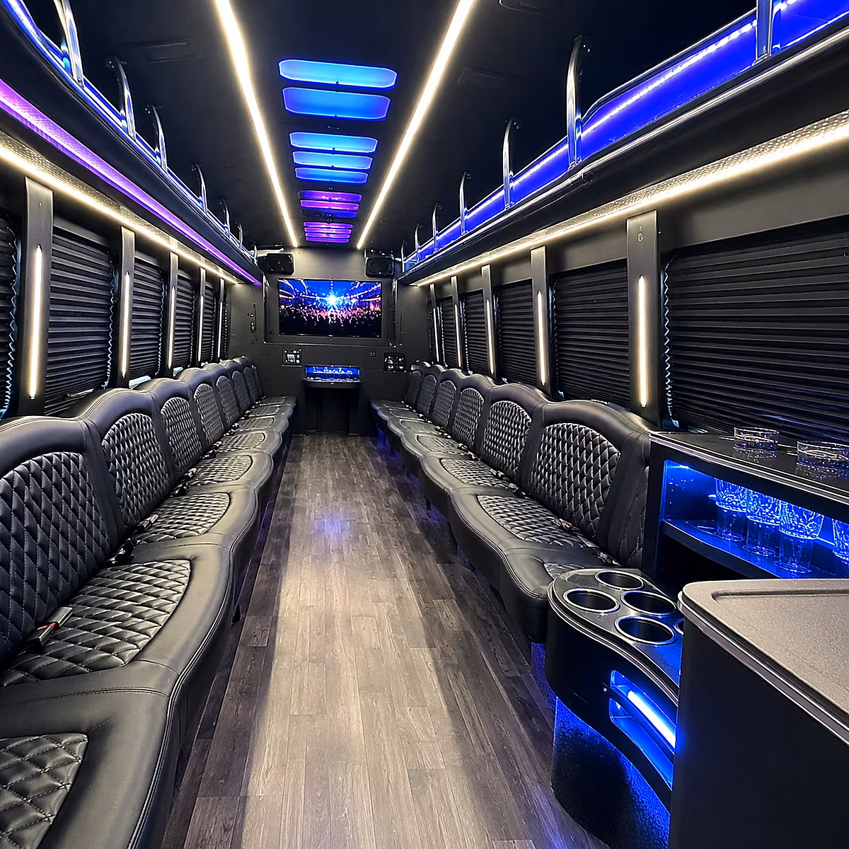Princeton Sporting Event Transportation party bus interior